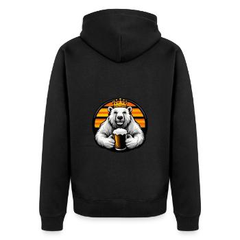 Polar Bear Beer - Unisex Premium Organic Zip Hoodie - black - Back - Nico (187cm)