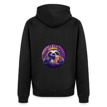 Sloth Beer - Unisex Premium Organic Zip Hoodie - black - Back - Nico (187cm)