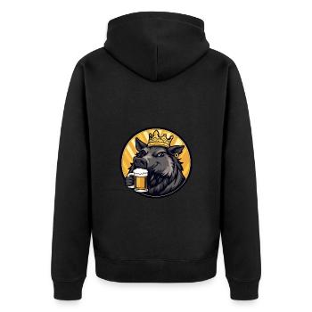Schwein Bier Wildschwein - Unisex Premium Bio Zip Hoodie - Schwarz - Hinten - Nico (187cm)