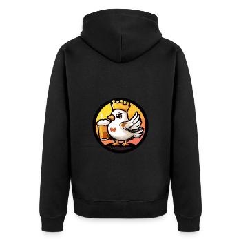 Pigeon Bird Beer - Unisex Premium Organic Zip Hoodie - black - Back - Nico (187cm)