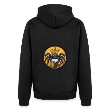 Tarantula Bier - Unisex Premium Bio Zip Hoodie - Schwarz - Hinten - Nico (187cm)