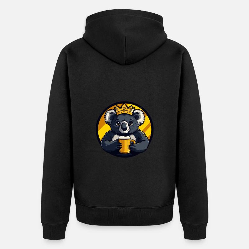 Koala Bier - Unisex Premium Bio Zip Hoodie - Schwarz