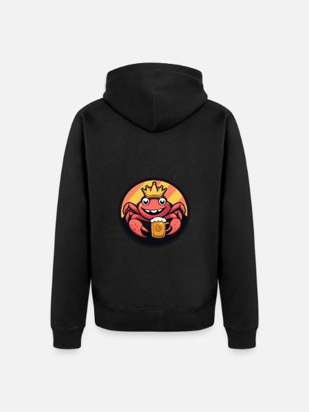 Crab Crab Beer - Unisex Premium Organic Zip Hoodie - black