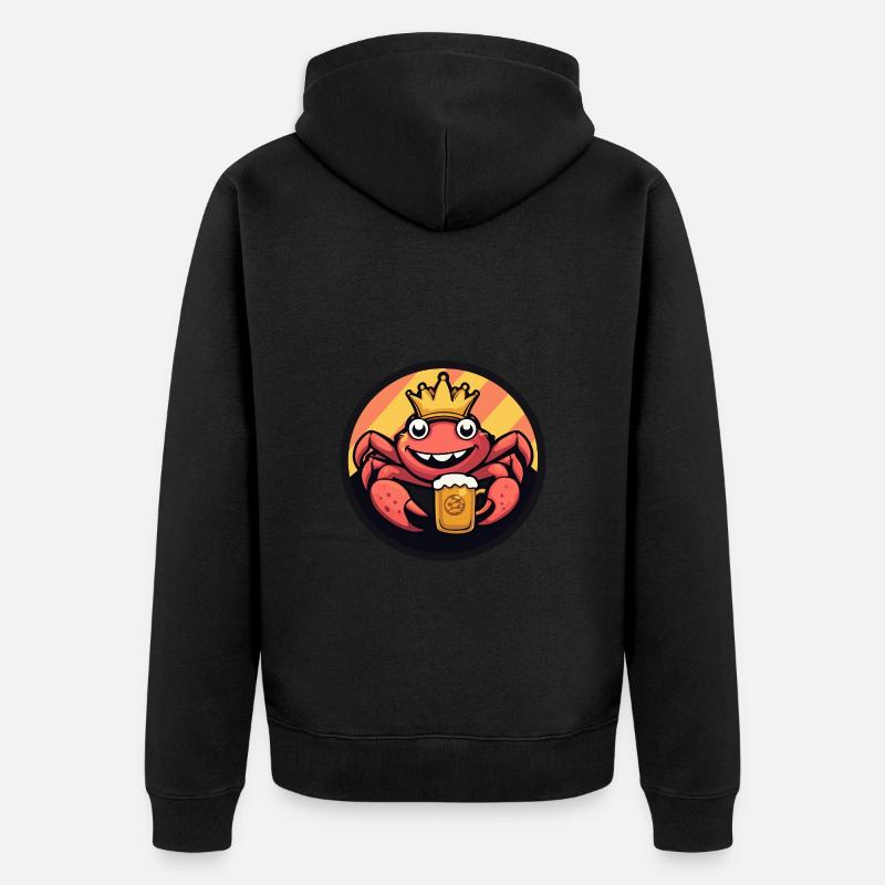 Crabe Crabe Bière - Veste à capuche bio Premium Unisexe - noir