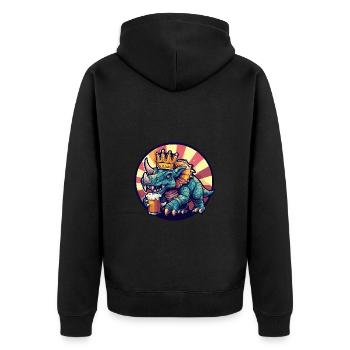 Bière de dinosaure tricératops - Veste à capuche bio Premium Unisexe - noir - Dos - Nico (187cm)