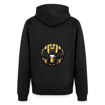 Fledermaus Bier - Unisex Premium Bio Zip Hoodie - Schwarz - Hinten - Nico (187cm)