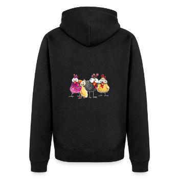 tas de poulets fous et poulets - Veste à capuche bio Premium Unisexe - noir - Dos - Nico (187cm)