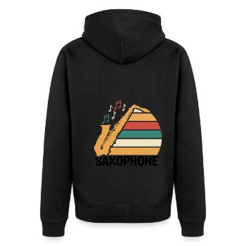 Saxophone Jazz - Veste à capuche bio Premium Unisexe - noir - Dos - Nico (187cm)