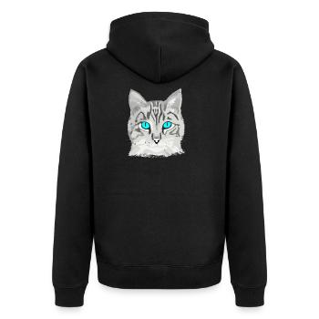 Chat dessiné - Veste à capuche bio Premium Unisexe - noir - Dos - Nico (187cm)