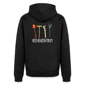 Rechenzentrum Rechner Computer EDV Server lustig - Unisex Premium Bio Zip Hoodie - Schwarz - Hinten - Nico (187cm)