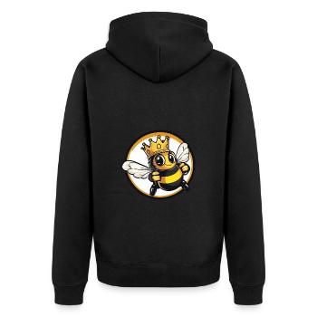 Bee Beer - Unisex Premium Organic Zip Hoodie - black - Back - Nico (187cm)