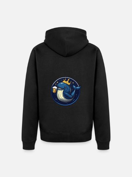 Whale Beer - Unisex Premium Organic Zip Hoodie - black