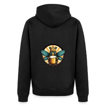 Dragonfly Beer - Unisex Premium Organic Zip Hoodie - black - Back - Nico (187cm)