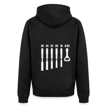 Carpenter Carpenter Chisel Bottle Opener - Unisex Premium Organic Zip Hoodie - black - Back - Nico (187cm)