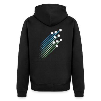 Padel Padelspieler Padeltennis Tennis Bälle Paddle - Unisex Premium Bio Zip Hoodie - Schwarz - Hinten - Nico (187cm)