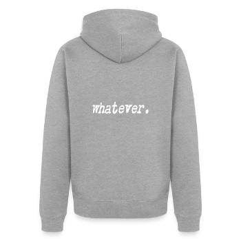 Whatever - Unisex Premium Bio Zip Hoodie - Grau meliert - Hinten - Nico (187cm)