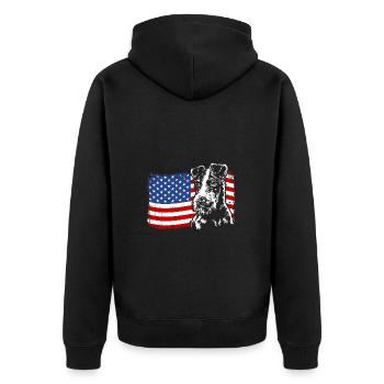 Fox Terrier Amérique Flag Chiens Chien Wilsigns - Veste à capuche bio Premium Unisexe - noir - Dos - Nico (187cm)