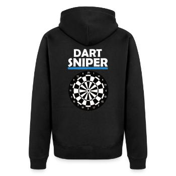 Dart sniper - Unisex Premium Organic Zip Hoodie - black - Back - Nico (187cm)