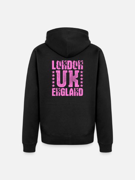 London - Unisex Premium Organic Zip Hoodie - black