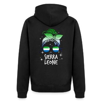 Sierra Leone - Unisex Premium Bio Zip Hoodie - Schwarz - Hinten - Nico (187cm)