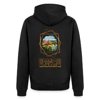 Wroclaw Wroclaw Poland City Skyline Home Gold - Unisex Premium Organic Zip Hoodie - black - Back - Nico (187cm)