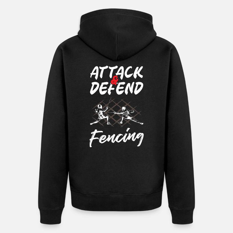 Attaquer et défendre l’escrime - Veste à capuche bio Premium Unisexe - noir