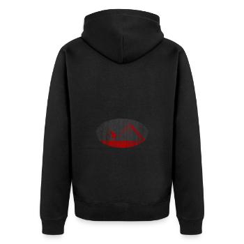 Pyramiden Gizeh - Unisex Premium Bio Zip Hoodie - Schwarz - Hinten - Nico (187cm)