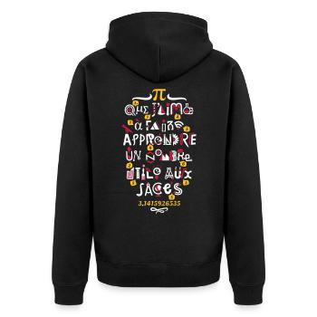 Pi 314 - Veste à capuche bio Premium Unisexe - noir - Dos - Nico (187cm)