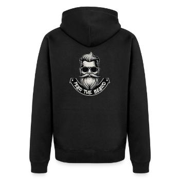 Fear the Beard - Bearded Man - Unisex Premium Organic Zip Hoodie - black - Back - Nico (187cm)