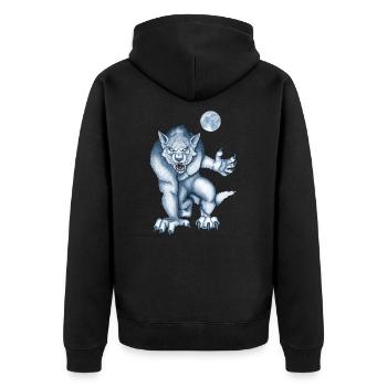 Night Moon Werewolf Curse - Unisex Premium Organic Zip Hoodie - black - Back - Nico (187cm)