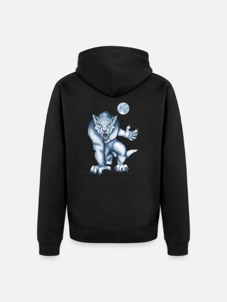 Night Moon Werewolf Curse - Unisex Premium Organic Zip Hoodie - black