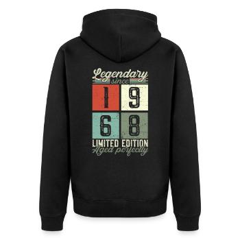Legendary since 1968 54th birthday gift - Unisex Premium Organic Zip Hoodie - black - Back - Nico (187cm)