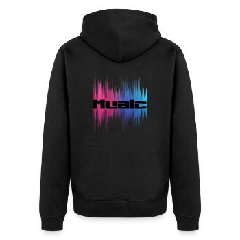 Music - Unisex Premium Bio Zip Hoodie - Schwarz - Hinten - Nico (187cm)