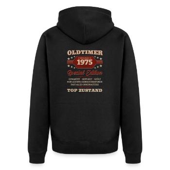 Millésime 1975 Cru 1975 Anniversaire 1975 - Veste à capuche bio Premium Unisexe - noir - Dos - Nico (187cm)