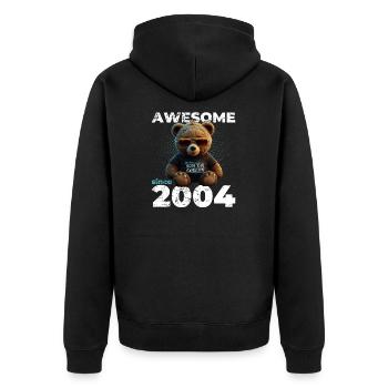 20ème anniversaire Original 2004 Vintage 2004 Ours mignon - Veste à capuche bio Premium Unisexe - noir - Dos - Nico (187cm)