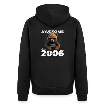 18th Birthday Original 2006 Vintage 2006 Bear Cute - Unisex Premium Organic Zip Hoodie - black - Back - Nico (187cm)