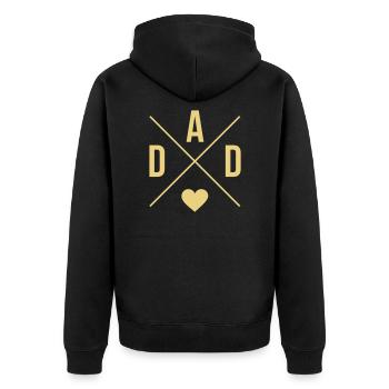 Dad with Heart Dad Father's Day - Unisex Premium Organic Zip Hoodie - black - Back - Nico (187cm)