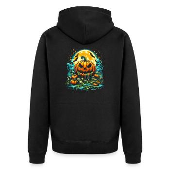 Citrouille Halloween - Veste à capuche bio Premium Unisexe - noir - Dos - Nico (187cm)
