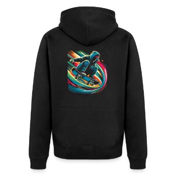 Skateur - Veste à capuche bio Premium Unisexe - noir - Dos - Nico (187cm)