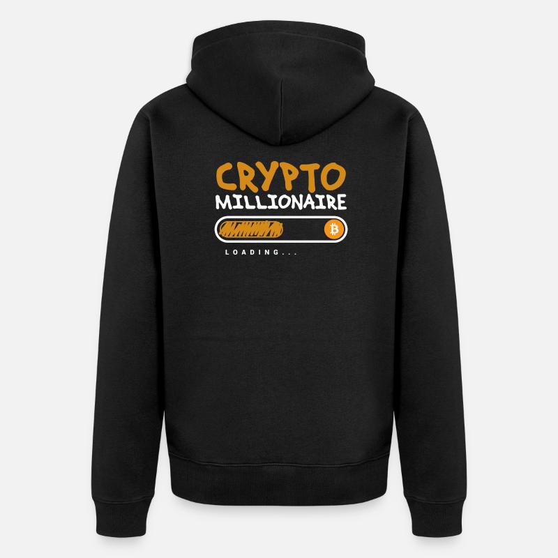 Crypto Millionnaire Bitcoin Crypto Crypto-monnaie - Veste à capuche bio Premium Unisexe - noir
