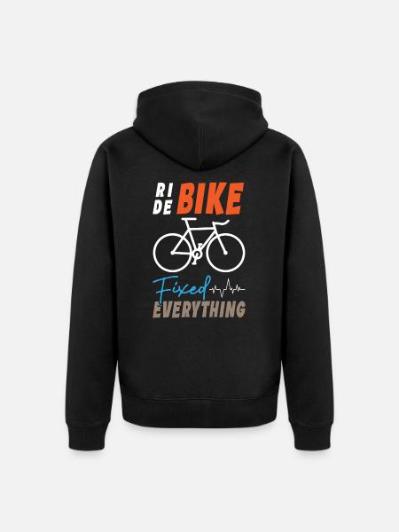 Ride Bike Fixed Everything - Unisex Premium Organic Zip Hoodie - black