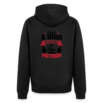 Voilà à quoi ressemble un vrai patron - Veste à capuche bio Premium Unisexe - noir - Dos - Nico (187cm)