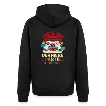 Juste une dernière partie et j'arrête promis - Veste à capuche bio Premium Unisexe - noir - Dos - Nico (187cm)