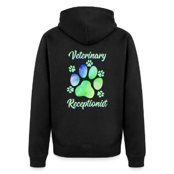 Veterinary assistant with a heart for animals - Unisex Premium Organic Zip Hoodie - black - Back - Nico (187cm)