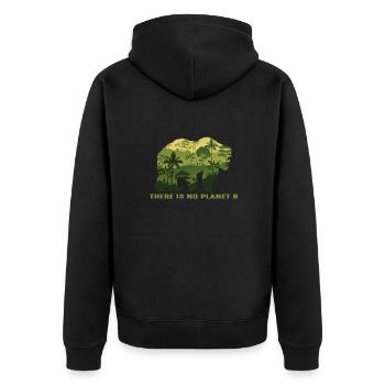 Sustainability - Unisex Premium Organic Zip Hoodie - black - Back - Nico (187cm)