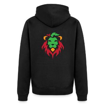 Reggae - Unisex Premium Bio Zip Hoodie - Schwarz - Hinten - Nico (187cm)