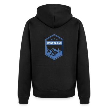 Mountains - Unisex Premium Organic Zip Hoodie - black - Back - Nico (187cm)