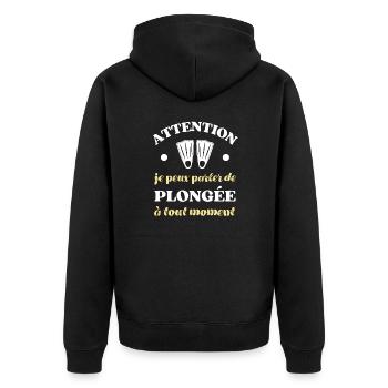 parler de plongée humour plongeur humoristique - Veste à capuche bio Premium Unisexe - noir - Dos - Nico (187cm)