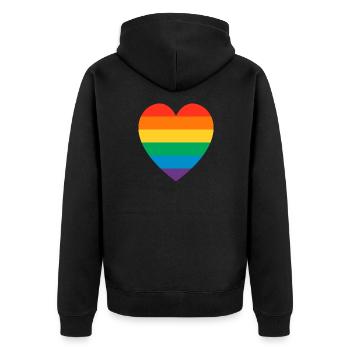 Rainbow - Unisex Premium Bio Zip Hoodie - Schwarz - Hinten - Nico (187cm)