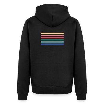 Rainbow - Unisex Premium Organic Zip Hoodie - black - Back - Nico (187cm)